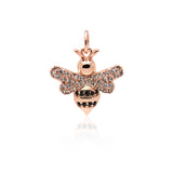 Honey Bee Pendant Charm,Brass Insect Spacer Beads for DIY Jewelry Making Supplies 16x15mm - BestBeaded