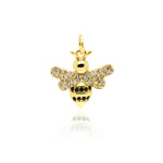 Honey Bee Pendant Charm,Brass Insect Spacer Beads for DIY Jewelry Making Supplies 16x15mm - BestBeaded