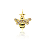 Honey Bee Pendant Charm,Brass Insect Spacer Beads for DIY Jewelry Making Supplies 16x15mm - BestBeaded