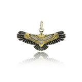 Flying Eagle Pendant,CZ Micro Pave Charm for Men's Bracelet Jewelry Making Findings 27x13mm - BestBeaded