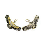 Flying Eagle Pendant,CZ Micro Pave Charm for Men's Bracelet Jewelry Making Findings 27x13mm - BestBeaded