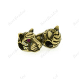 Tiger Bead Animal Spacer Charm Bracelet Making Supplies 12x11mm - BestBeaded