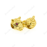 Tiger Bead Animal Spacer Charm Bracelet Making Supplies 12x11mm - BestBeaded