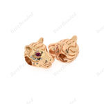 Tiger Bead Animal Spacer Charm Bracelet Making Supplies 12x11mm - BestBeaded