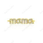 Mini Mama Connector Links,Clear CZ Micro Pave Charms for Mother Bracelet/Necklace Making Findings 24x5mm - BestBeaded