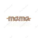 Mini Mama Connector Links,Clear CZ Micro Pave Charms for Mother Bracelet/Necklace Making Findings 24x5mm - BestBeaded