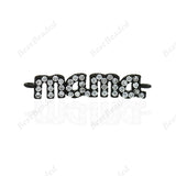 Mini Mama Connector Links,Clear CZ Micro Pave Charms for Mother Bracelet/Necklace Making Findings 24x5mm - BestBeaded