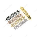 Mini Mama Connector Links,Clear CZ Micro Pave Charms for Mother Bracelet/Necklace Making Findings 24x5mm - BestBeaded