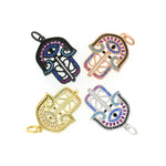 Hamsa Hand Evil Eye Necklace Pendant Charm,Rainbow Fatima Pendant for DIY Jewelry Making Findings 21x30mm - BestBeaded