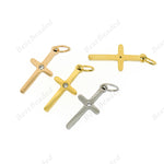 Stainless Steel Cross Pendant Charm,for Bracelet/Necklace Jewelry Findings 8x17mm - BestBeaded