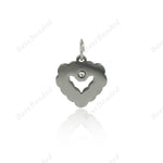 Stainless Steel Heart Pendant Charm, Bracelet/Necklace Jewelry Findings 12x12mm - BestBeaded