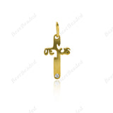 Stainless Steel Christian Cross Pendant,Bracelet/Necklace Spacer Charm,DIY Jewelry Making Accessory 9x15mm - BestBeaded