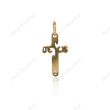 Stainless Steel Christian Cross Pendant,Bracelet/Necklace Spacer Charm,DIY Jewelry Making Accessory 9x15mm - BestBeaded