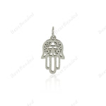 Hamsa Hand Necklace Pendant,Stainless Steel Fatima Amulet Pendant 10x17mm - BestBeaded