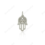Hamsa Hand Necklace Pendant,Stainless Steel Fatima Amulet Pendant 10x17mm - BestBeaded