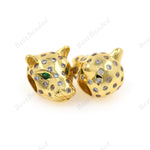 Leopard Spacer Charm Animal Head Beads 12x15mm - BestBeaded