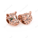 Leopard Spacer Charm Animal Head Beads 12x15mm - BestBeaded