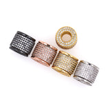 Drum Barrel Cylinder space beads, Micro Pave Beads / CZ Bead / Clear Cubic Zirconia beads , Men Bracelet Charms, Bracelet Charms,   12.5x11mm