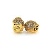 Buddha Head Beads-Happy Buddha Bead-Gold Buddha Head-Buddhist Jewelry   11x14x10mm