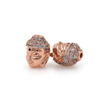 Buddha Head Beads-Happy Buddha Bead-Gold Buddha Head-Buddhist Jewelry   11x14x10mm