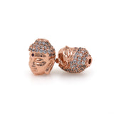 Buddha Head Beads-Happy Buddha Bead-Gold Buddha Head-Buddhist Jewelry   11x14x10mm