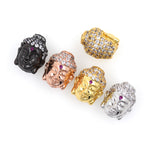 Buddha Head Beads-Happy Buddha Bead-Gold Buddha Head-Buddhist Jewelry   11x14x10mm