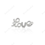 Love Charms,Love Connector/Links,CZ Delicate Love Spacer Charm,DIY Jewelry Accessories 17x8mm - BestBeaded