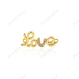 Love Charms,Love Connector/Links,CZ Delicate Love Spacer Charm,DIY Jewelry Accessories 17x8mm - BestBeaded
