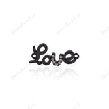 Love Charms,Love Connector/Links,CZ Delicate Love Spacer Charm,DIY Jewelry Accessories 17x8mm - BestBeaded