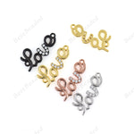 Love Charms,Love Connector/Links,CZ Delicate Love Spacer Charm,DIY Jewelry Accessories 17x8mm - BestBeaded