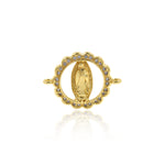 Virgin Mary Connector,Micro Pave CZ Stone Brass Bead Link,Bracelet Charm for Jewelry Making   21x16mm