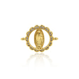 Virgin Mary Connector,Micro Pave CZ Stone Brass Bead Link,Bracelet Charm for Jewelry Making   21x16mm