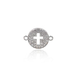 Round Disc Cross Connector,18K Gold Filled Cross Jewelry Findings,Original Bracelet/Earring Supplies    15x11mm