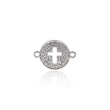 Round Disc Cross Connector,18K Gold Filled Cross Jewelry Findings,Original Bracelet/Earring Supplies    15x11mm