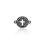Round Disc Cross Connector,18K Gold Filled Cross Jewelry Findings,Original Bracelet/Earring Supplies    15x11mm