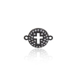 Round Disc Cross Connector,18K Gold Filled Cross Jewelry Findings,Original Bracelet/Earring Supplies    15x11mm