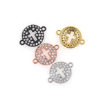 Round Cross Connector Charm,Brass Bead,Bracelet Accessory,DIY Jewelry Making 15x11mm - BestBeaded