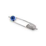 Evil Eye Connector Charms,Brass Link,Blue Eye,diy Handmade Accessory 44x9mm - BestBeaded
