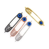 Evil Eye Connector Charms,Brass Link,Blue Eye,diy Handmade Accessory 44x9mm - BestBeaded
