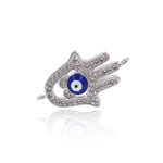 Fatima Hand Charm,Blue Hamsa Eye Connector,DIY Jewelry Accessory Supplies 22x13mm - BestBeaded