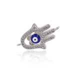 Hand of Fatima Hamsa Evil Eye Connector-Rhinestone Hamsa Connector-Spirit Jewelry    22x13mm