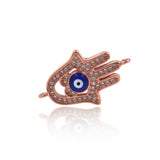 Hand of Fatima Hamsa Evil Eye Connector-Rhinestone Hamsa Connector-Spirit Jewelry    22x13mm