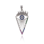Evil Eye Pendant,Egyptian Eye Charm,Brass Spacer Beads,DIY Necklace Accessory 20x43mm - BestBeaded