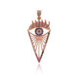Evil Eye Pendant,Egyptian Eye Charm,Brass Spacer Beads,DIY Necklace Accessory 20x43mm - BestBeaded