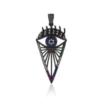 Evil Eye Pendant,Egyptian Eye Charm,Brass Spacer Beads,DIY Necklace Accessory 20x43mm - BestBeaded
