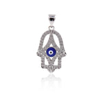 Hamsa Hand Diamond, Evil Eye Pendant, Blue Evil Eye, Symbolic Pendant, Colorful Jewelry    14x22mm