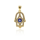 Hamsa Hand Pendant,Blue Eye Charms,Bracelet Spacer Bead,DIY Jewelry Accessory 14x22mm - BestBeaded