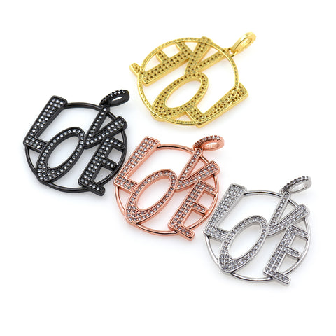 Openwork Love Pendant Spacer Beads DIY Jewelry Making 28x31mm - BestBeaded