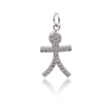 18k Gold-Plated Pendant Little Boys Girls/Charm Humanoid Necklace/Jewelry Bracelet Earrings    11x19mm