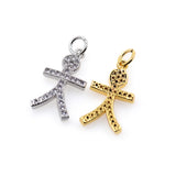 18k Gold-Plated Pendant Little Boys Girls/Charm Humanoid Necklace/Jewelry Bracelet Earrings    11x19mm